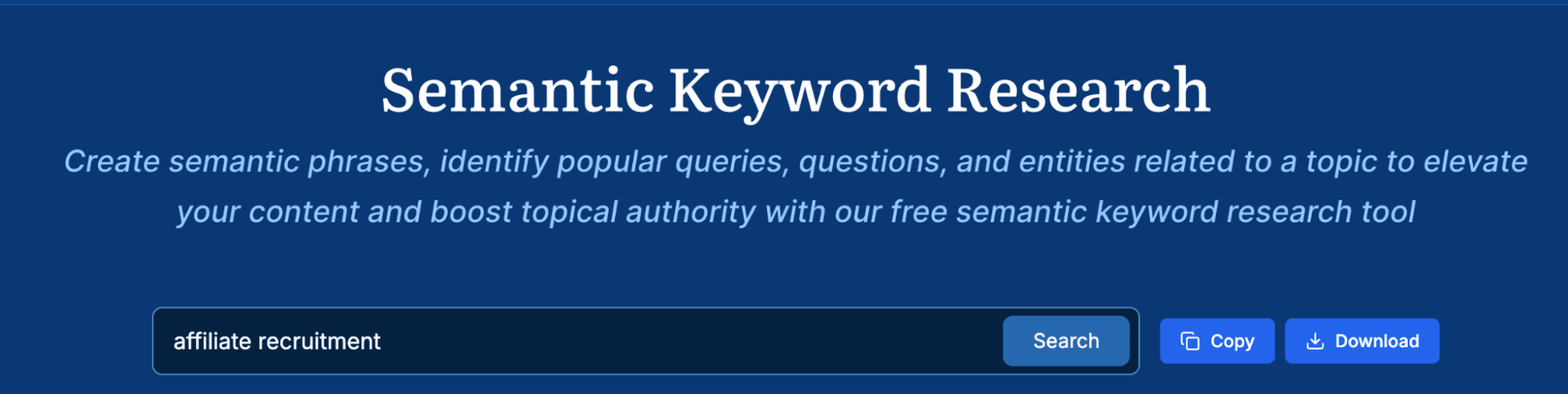 Enter a Seed Keyword