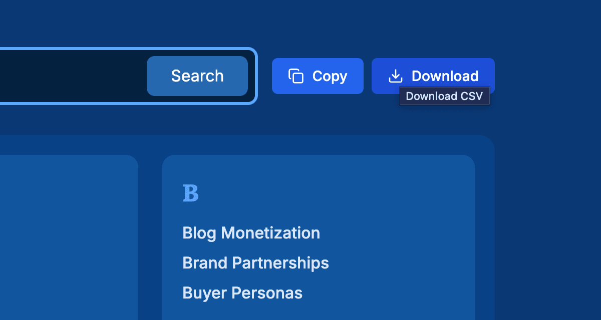 Export & apply to content