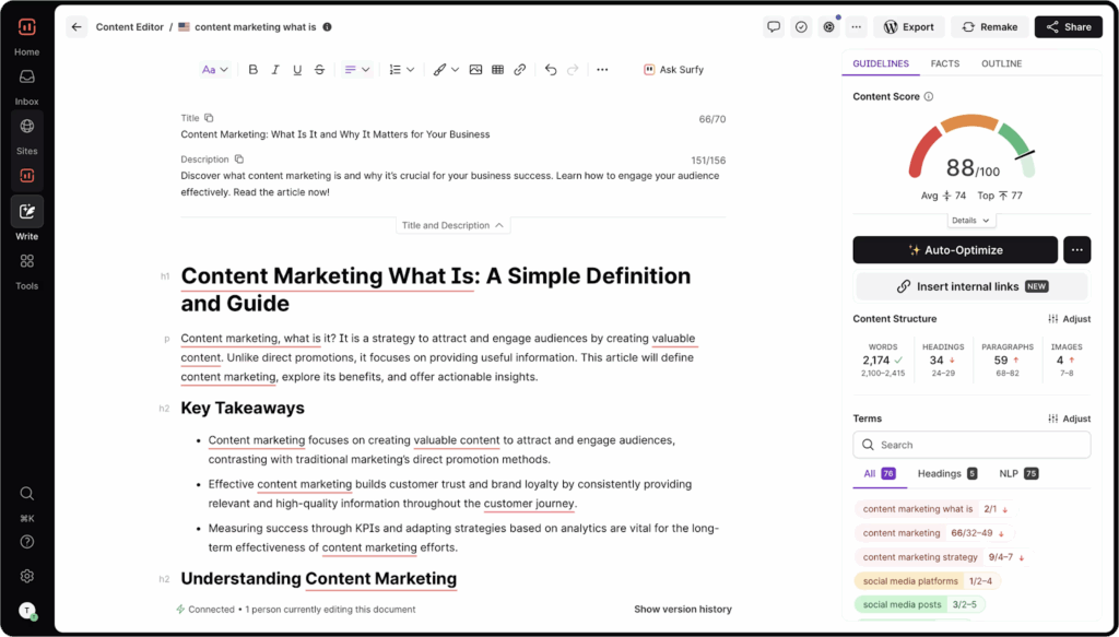 Using Surfer SEO for content-led keyword clusters